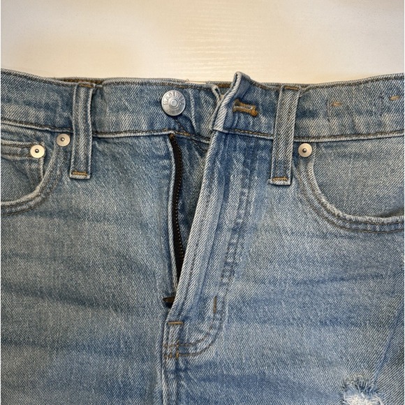 Madewell High-Rise Denim Shorts Women's 26 Distressed w/5 Pockets Button/ZipUp - Picture 8 of 10